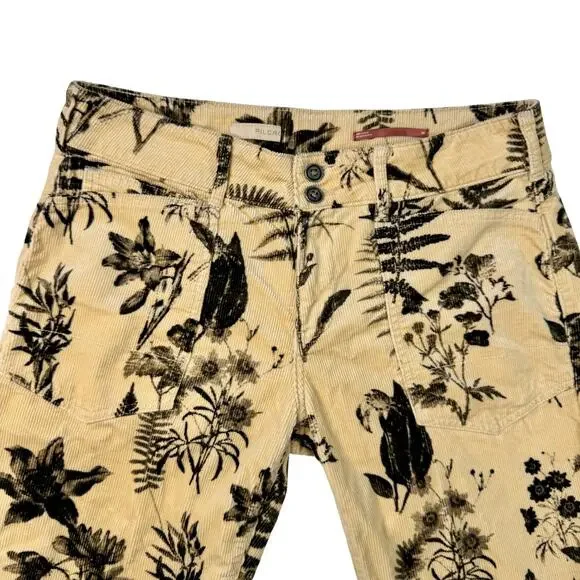 Pilcro Anthropologie Wanderer Mid-Rise Corduroy Pants Beige Floral Women’s 30 - Picture 8 of 16